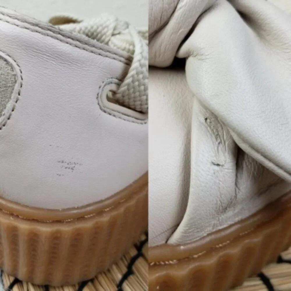 PUMA Fenty by Rihanna Bow Creeper Sandals Leather Cream/Blush pink size 8.5